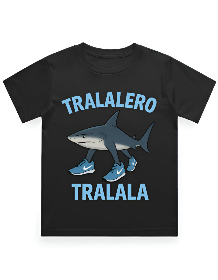Italian Brainrot Kids Crew Neck T-Shirt (Tralalero Tralala)