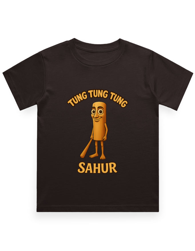 Italian Brainrot Kids Crew Neck T-Shirt (Tung Tung Tung Sahur)