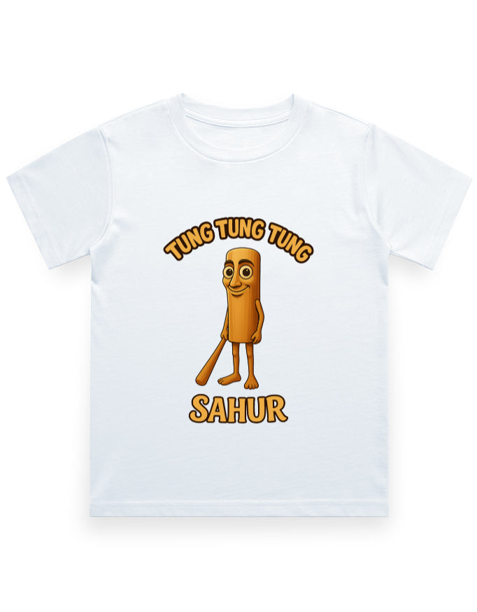 Italian Brainrot Kids Crew Neck T-Shirt (Tung Tung Tung Sahur)