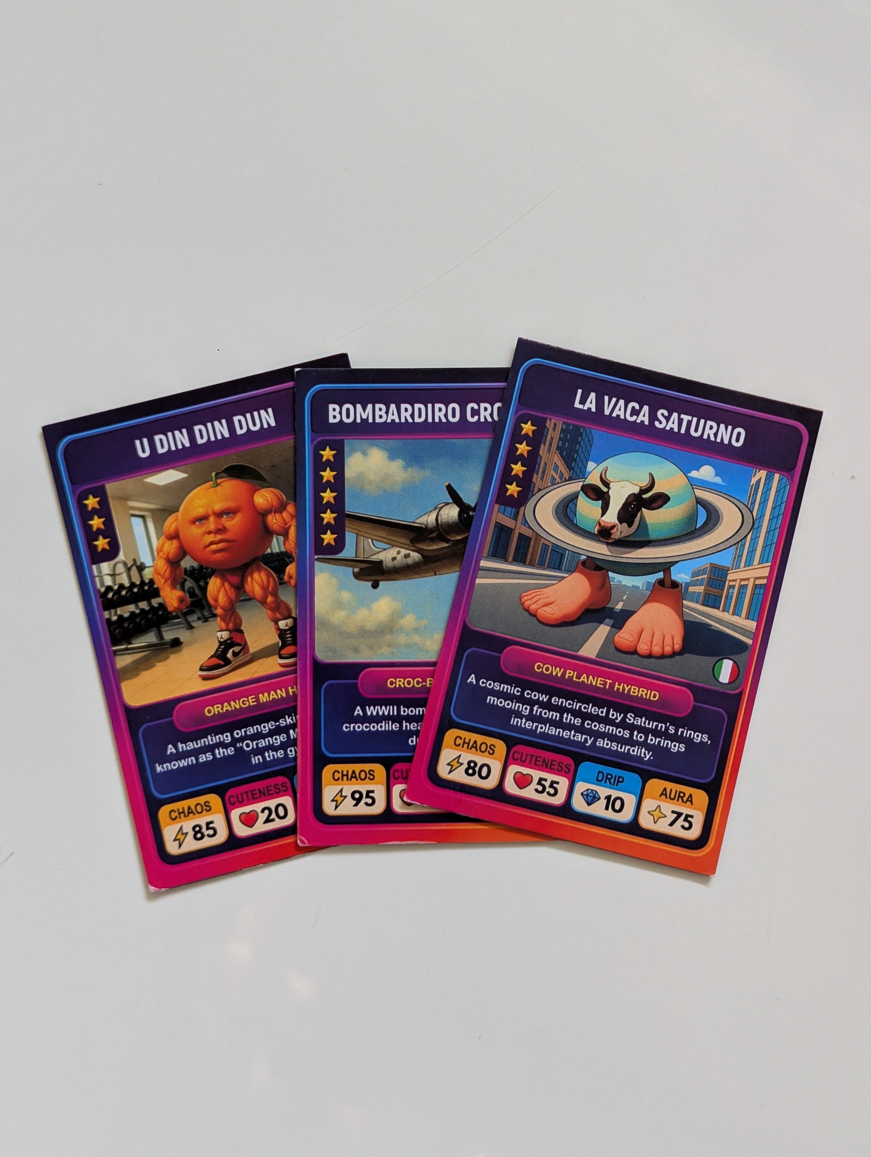 Italian Brainrot Trading Cards Pack (30 Collectible Cards Game with Unique Characters)