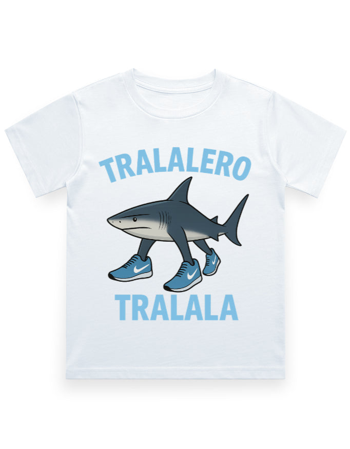 Italian Brainrot Kids Crew Neck T-Shirt (Tralalero Tralala)